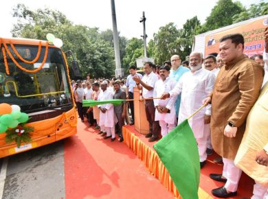 Flagged off electric buses in Varanasi